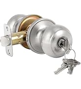 HOSOM Door Knob with Lock and Key, Keyed Entry Door Knob, Exterior and Interior Door Lock for Fro...
