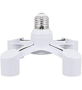 Light Bulb Socket Splitter,4 in 1 E26/E27 Multi Bulb Socker Adapter,Light Socket Splitter Convert...
