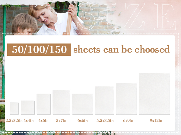 each size and package of high-quality140lb watercolor paper pad perfect for all your painting needs
