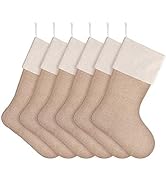 DECORA Natural Jute Burlap Christmas Stocking Fireplace Hanging for Gifts Goodies Handmade Projec...