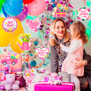mothers day banner hanging swirls