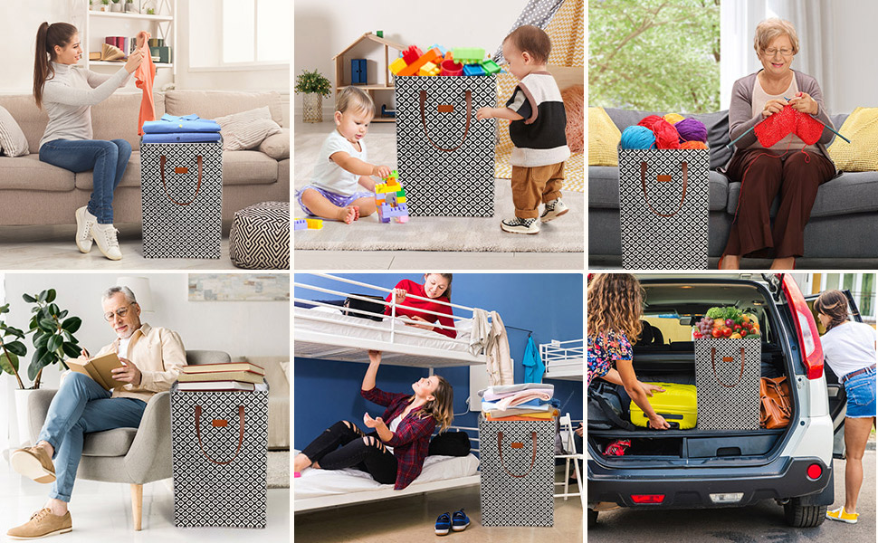 Waterproof Laundry Hamper Collapsible for Clothes Storage Toy Organizer in the Family,Dorm,Nursery