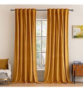 MIULEE Velvet Curtains 84 inches - Luxury Blackout Curtains for Bedroom Living Room Thermal Insul...