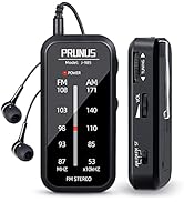 Pocket Radio Mini AM FM Stereo Radio Portable Battery Operated Radio, Includes Headphones, with B...