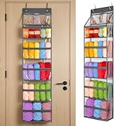 Yecaye 6 Tier Clear Door Hanging Yarn Storage Organizer, 5 Large Plastic Pockets and 3 Top Pocket...