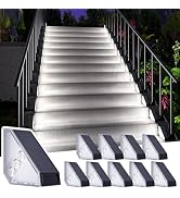 ROSHWEY Solar Step Lights for Outside, 10 Pack Solar Stair Lights Outdoor Waterproof, Triangle De...