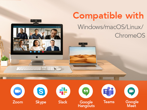 V11 2K Webcam for PC, 1080P 60FPS FHD Web Camera with Microphone&Privacy Cover, USB Plug&Play