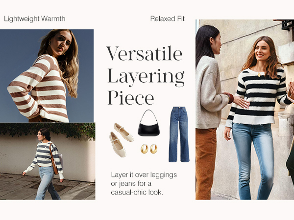 Striped Cute Color Block for Sweaters