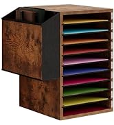 Unionly Literature Organizer, Wooden Paper Mailboxes With Storage Bag (Rustic Brown, 10 Slots)