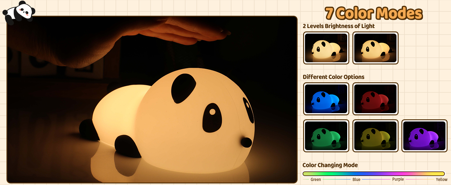 a close up of a panda lamp