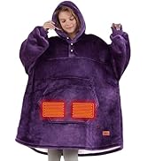 Degrees of Comfort Heated Wearable Blanket, Cordless Electric Heating Hoodie for Women, Purple