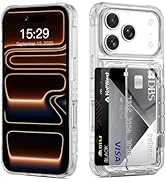ACANDYA for iPhone 17 Pro Case Wallet Clear Protective Phone Case with Credit Card Holder Heavy D...
