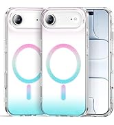 TOPAUX for iPhone Air Bling Case for MagSafe Glitter Iridescent Translucent Slim Cover Sparkly Ma...