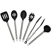 Nouvelle Legende Premium 6-Piece Kitchen Silicone Cooking Utensils Set with Stainless Steel Handl...