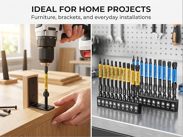20-Piece 3-Inch Long Magnetic S2 Allen Wrench Drill Bit Set