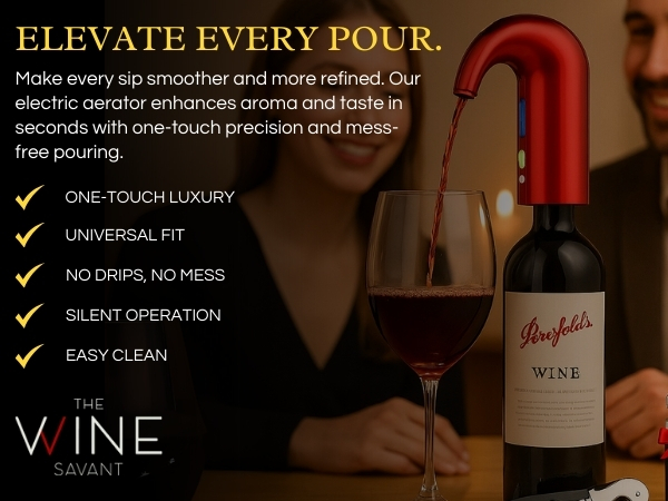 The Wine Savant Red Electric Wine Aerator Dispenser