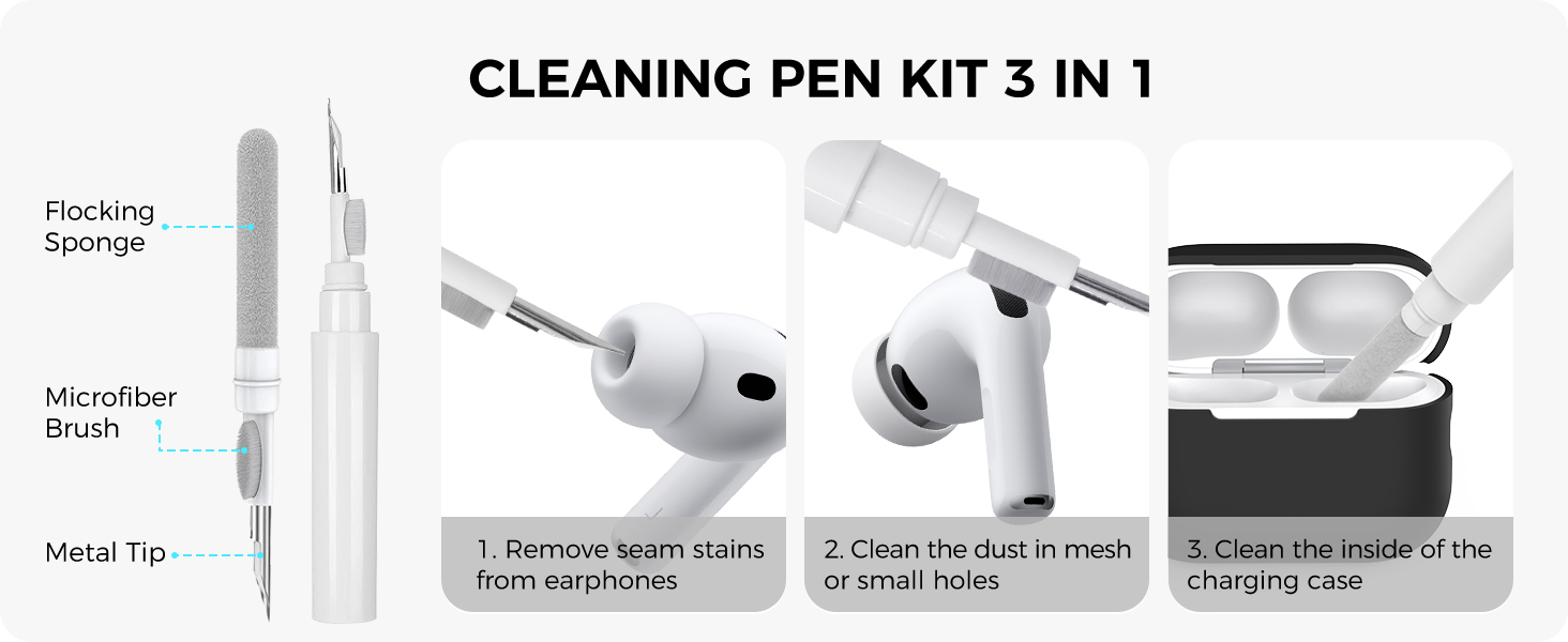 AirPods Pro 3 Case Cover (2025) with Cleaning Kit Soft Silicone AirPods Pro 3rd Generation Case