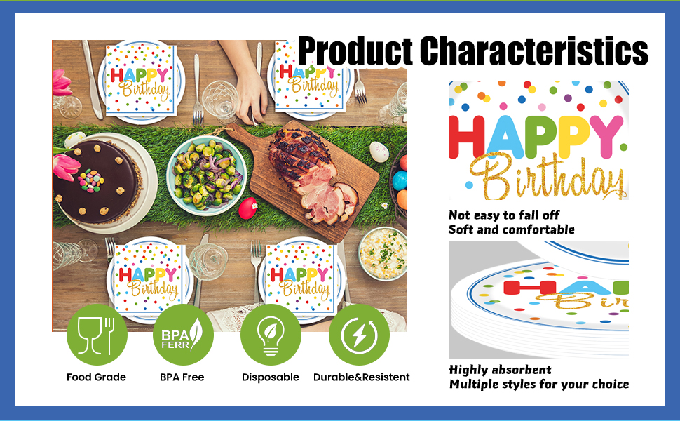 Birthday Plates and Napkins