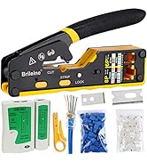 Brileine RJ45 Crimp Tool Pass Through Kit Ethernet Crimper Cat5 Cat5e Cat6 Crimping Tool for RJ11...