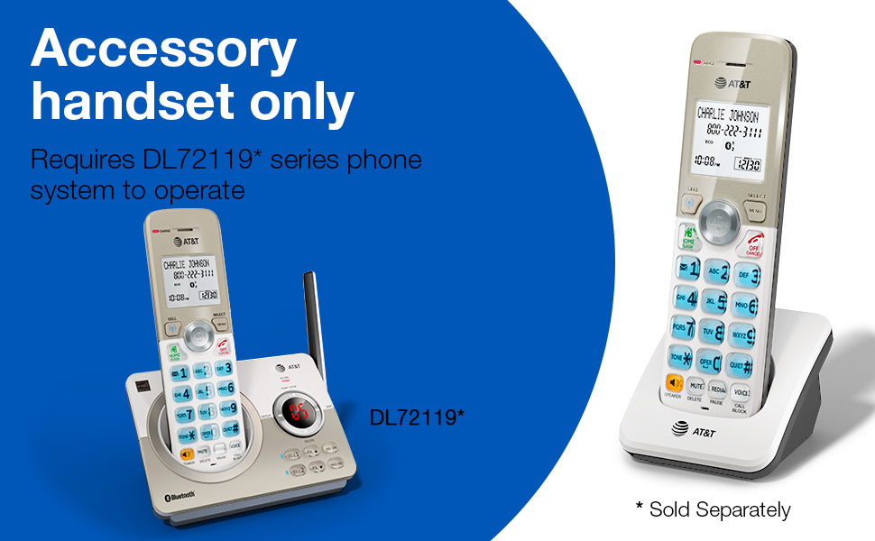 Expandable cordless phone, att, accessory handset, additional handset, office phone, house phone
