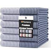 Homaxy Premium Cotton Kitchen Towels 18"x 28", 6 Pack Large Kitchen Hand Towels, Soft and Absorbe...
