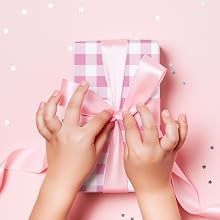 pink and white plaid wrapping paper