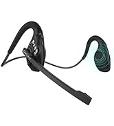 Golvery Latest Bluetooth 5.3 Headset w/Noise Canceling Boom Mic, Wireless Headset for Phone PC Co...