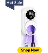 Temracha Toothbrush Sanitizer Holder, Upgraded UV Toothbrush Holder with Dual-Mode Clean & Air Dr...