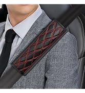 2PCS Car Seat Belt Cover Pads,Leather Seatbelt Covers,Breathable Comfortable Auto Seat Belt Cushi...