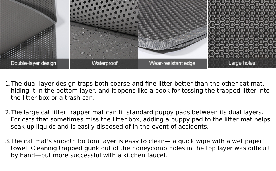 cat litter mat-litter trapping mat-litter trapper mat-waterproof-urine proof-scatter