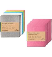 The EcoGurus Swedish Dishcloths - 20 Pack (Assorted & Watermelon Red), Multi-Surface, Eco-Friendl...