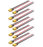 ELFCULB 5 Pairs XT60 Plug Male and Female Connector with 12AWG Cable XT60 Connector for RC Lipo B...
