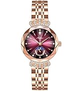 FANMIS Women's Luxury Rose Gold Watches Diamond Dial Easy Read Time Watch Elegant Dress Watch Sta...