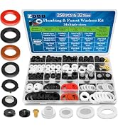 ZDBB 258 Pcs 2-in-1 Spigot Washer & Hose Gasket Kit for Assorted Outdoor Faucet Garden Hose Valve...