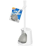 Toilet Plunger with Holder, Plungers for Bathroom Heavy Duty for 5.3-inch Toilet Drain, Toilet Pl...