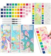 3pack Watercolor Painting Coloring Books, Paint with Water Arts & Crafts Kit for Kids, Pocket Wat...