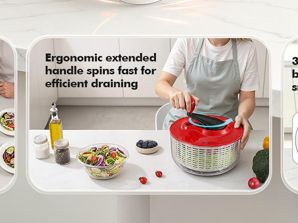 salad spinner lettuce spinner extended handle fast to dry