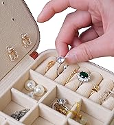 Zotemo Travel Jewelry Box, Plush Velvet Jewelry Organizer Case for Women and Girls, Portable Trav...