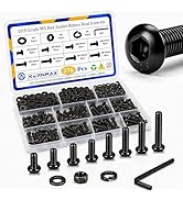 Kernmax 376PCS M5 Screw Assortment,M5x6/8/10/12/16/20/25/30mm Hex Socket Button Head Screws Nuts ...