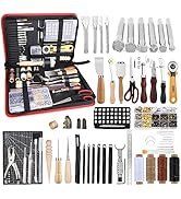 TLKKUE Leather Working Kit, Leather Working Tools for Beginners, Leather Crafting Tools and Suppl...