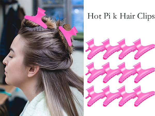 Hot pink hair clips