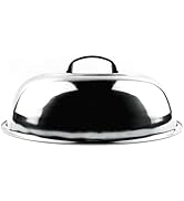 Culnflun 13'' Stainless Steel Round Basting Cover Wok Lids, Heavy Duty Cheese Melting Dome with H...