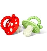 RaZbaby Soft Silicone Infant & Baby 3M+ Teether Toy Massaging Bristles Teething Relief Pacifier -...