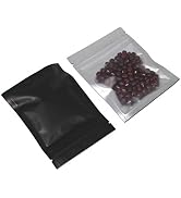 PABCK 100 Pcs Clear Mylar Bags Matte Black 2.9x3.9inch (2.5x2.7inch inside size) Heat Seal Reseal...