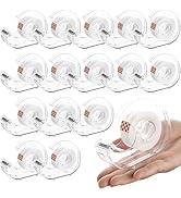 Pckpgon 16 Rolls Transparent Tape with Dispenser, Glossy Clear Tape Refills Cute Holder Bulk for ...
