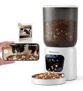 Inetzora Automatic Cat Feeder with 2K Camera: 5G WiFi Auto Dog Feeder - 6L | Night Vision, Two-wa...