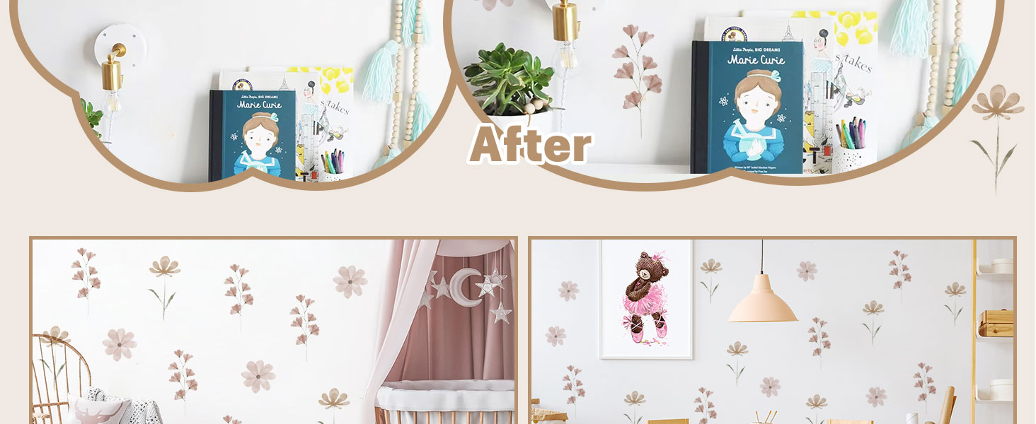 Boho Watercolor Nursery Wall Stickers