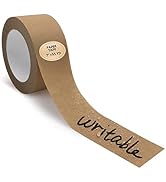 Brown Paper Tape 2"x 55 YD 7 Mil Self Adhesive,Writable Brown Shipping Tape No Plastic Surface Ha...