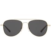 Michael Kors MK1045 San Diego Sunglasses, Light Gold/Dark Grey Solid, 56 mm