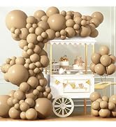 ZJHAI 150pcs Light Brown Balloons Different Sizes 18 12 10 5 Inch Boho Vanilla Brown for Birthday...